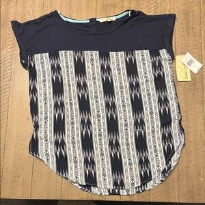 Rewind Navy and White Striped Blouse